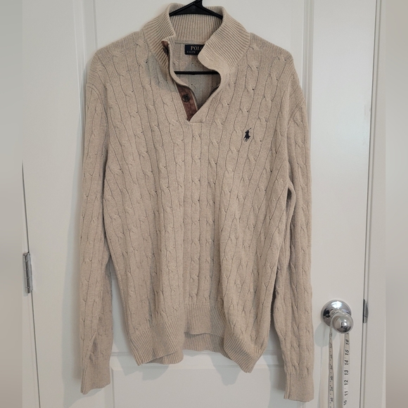 Polo Ralph Lauren Other - Polo Ralph Lauren Silk Leather Sweater Large